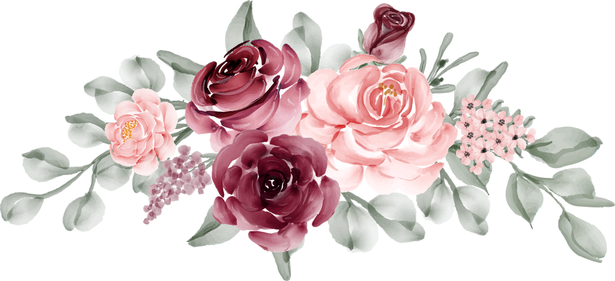 Flower Arrangement of Burgundy and Pink Rose
