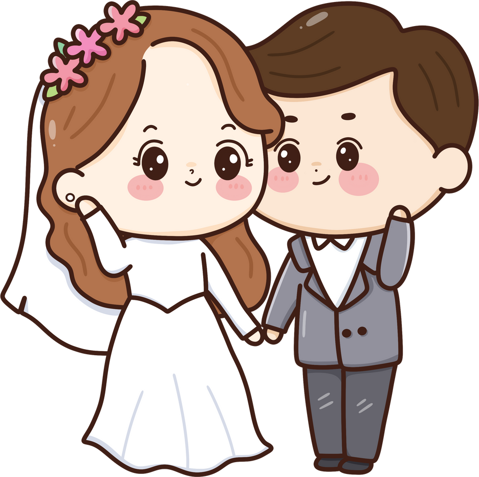 Wedding couple cartoon