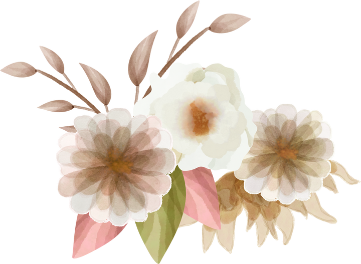 Rustic Watercolor Dried Flower Arrangement