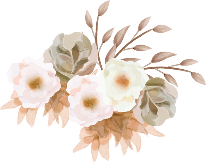 Rustic Watercolor Dried Flower Arrangement