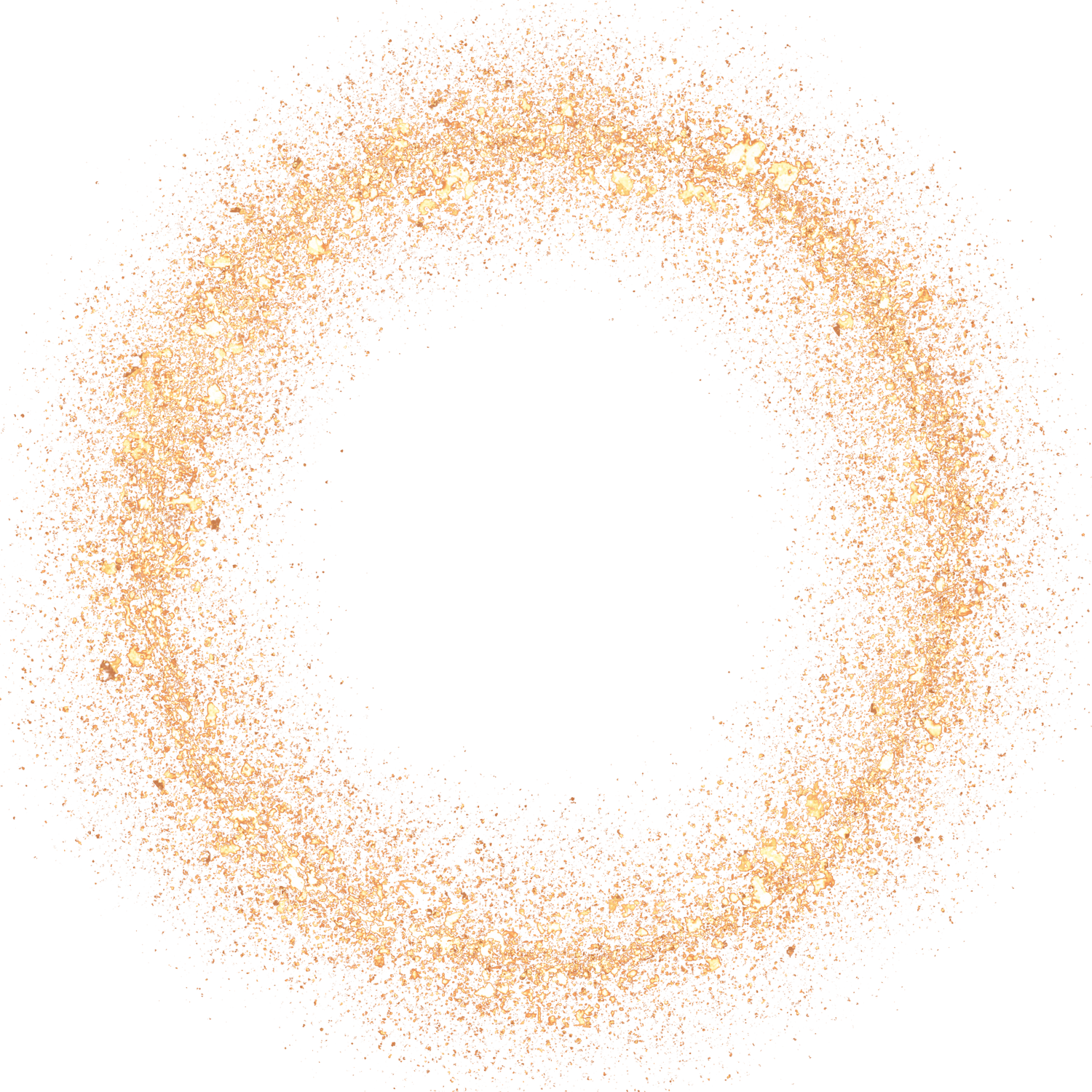Round Gold Glitter Cutout