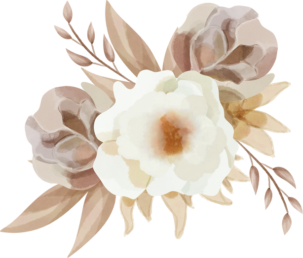 Rustic Watercolor Dried Flower Arrangement