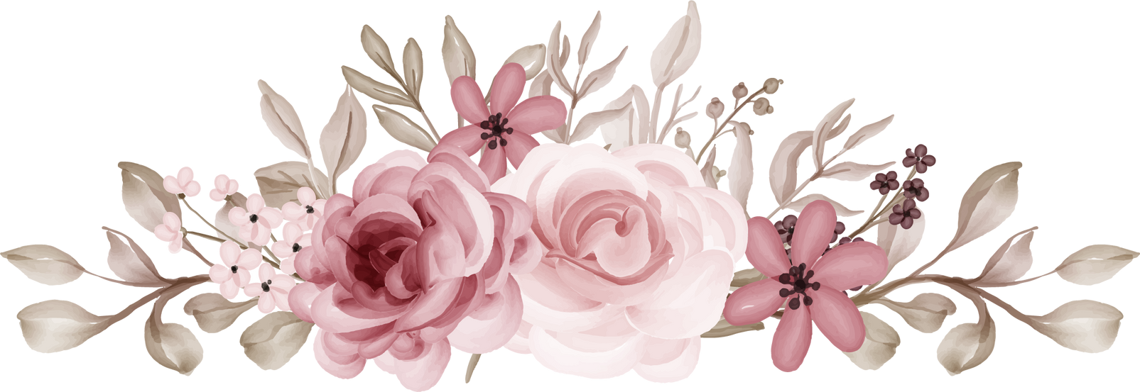 flower arrangement with rose pink pastel & maroon.