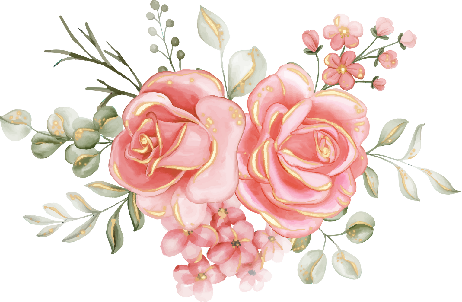 rose pink gold flower arrangement