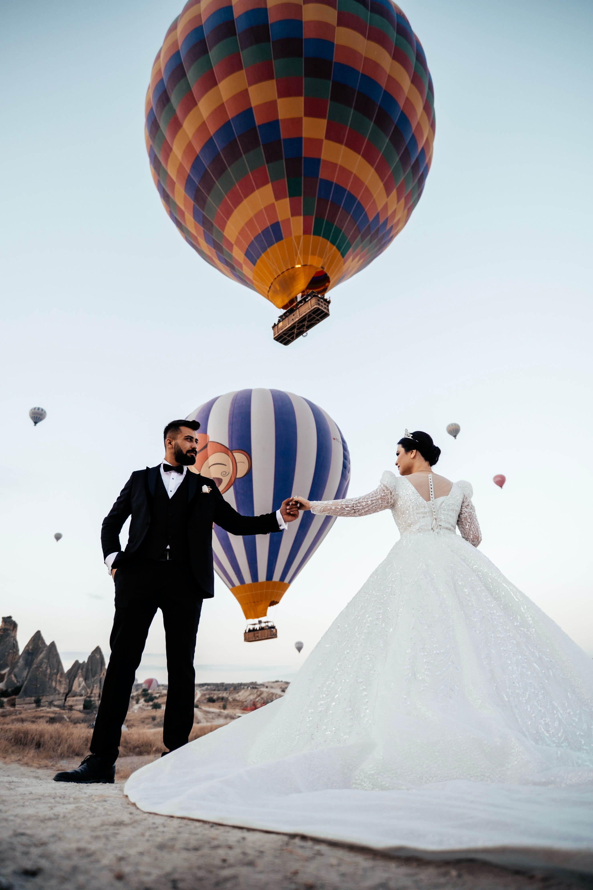 Wedding Photograph Session with Hot Air Balloons