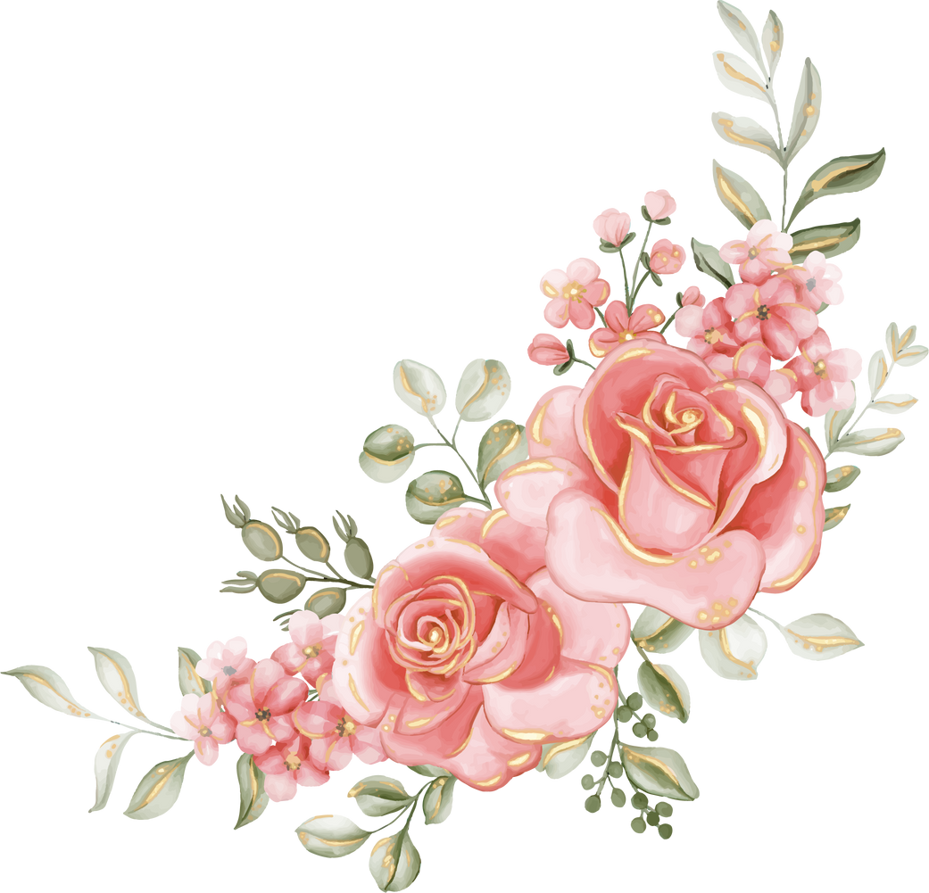 rose pink gold flower arrangement