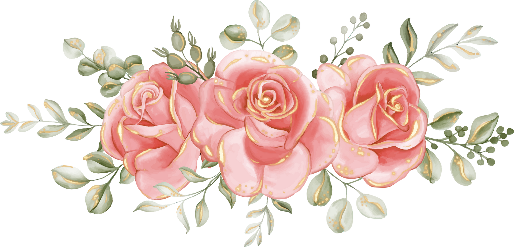 rose pink gold flower arrangement