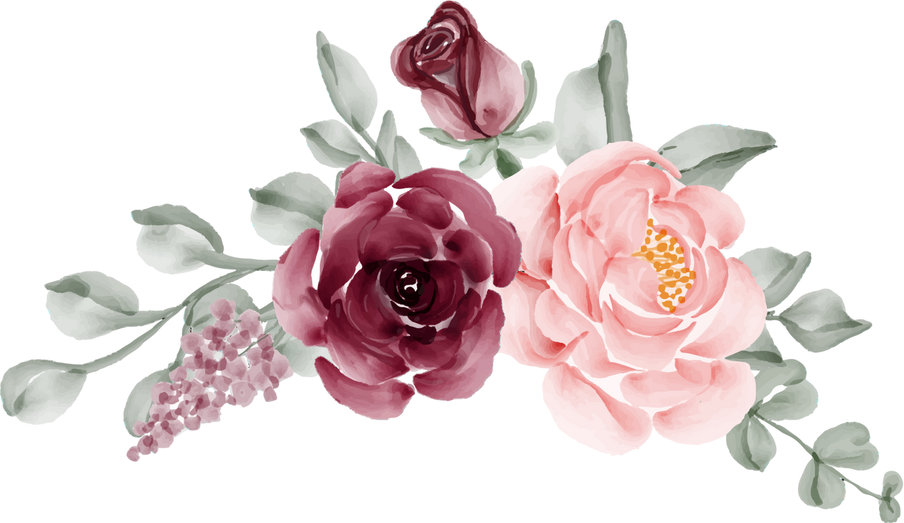 Flower Arrangement of Burgundy and Pink Rose
