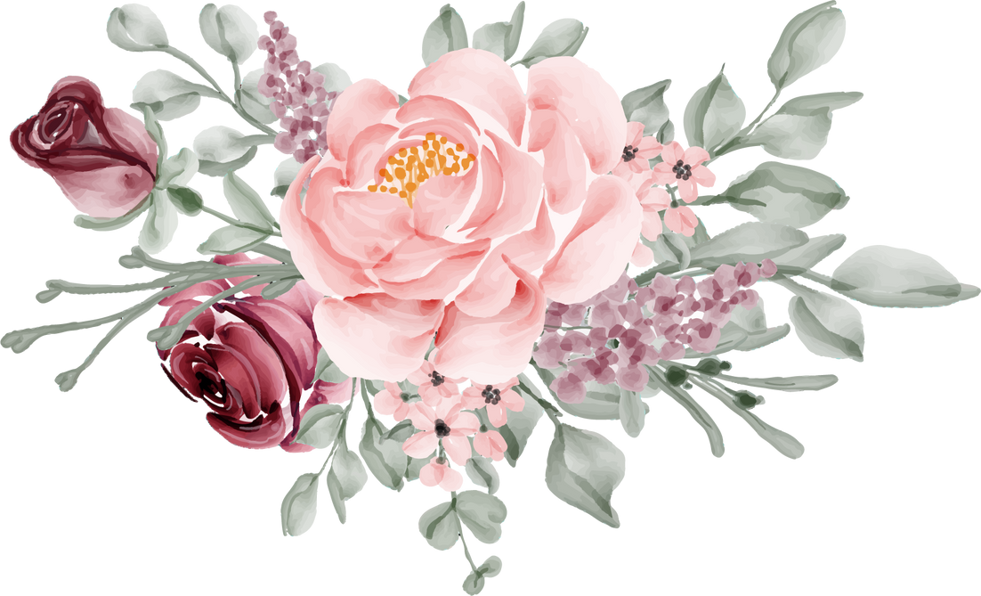 Flower Arrangement of Burgundy and Pink Rose