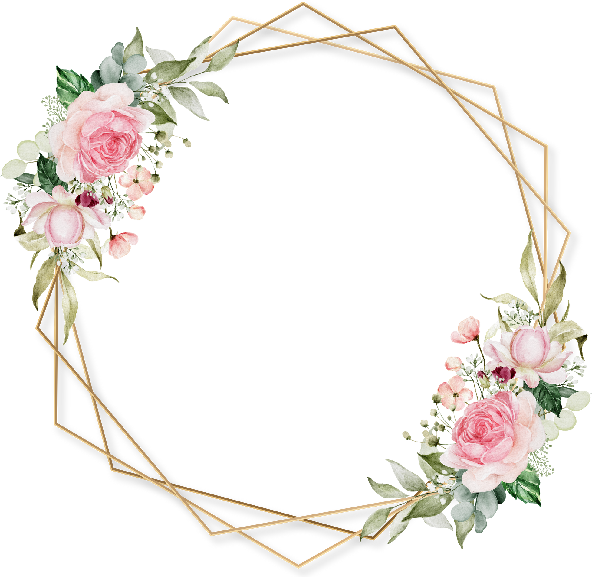 Watercolor Flower Frame.