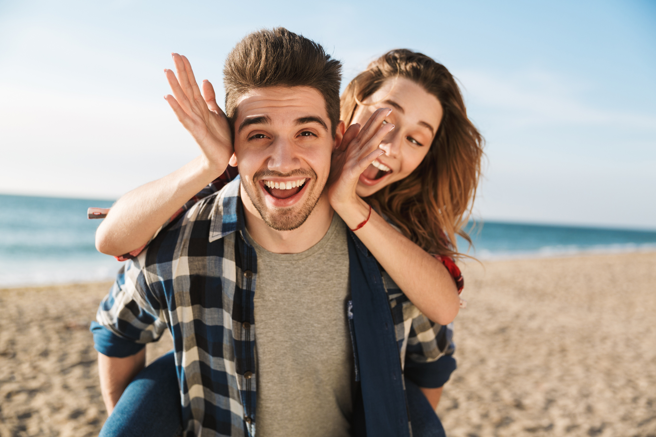 Couple Having Fun at the Beach