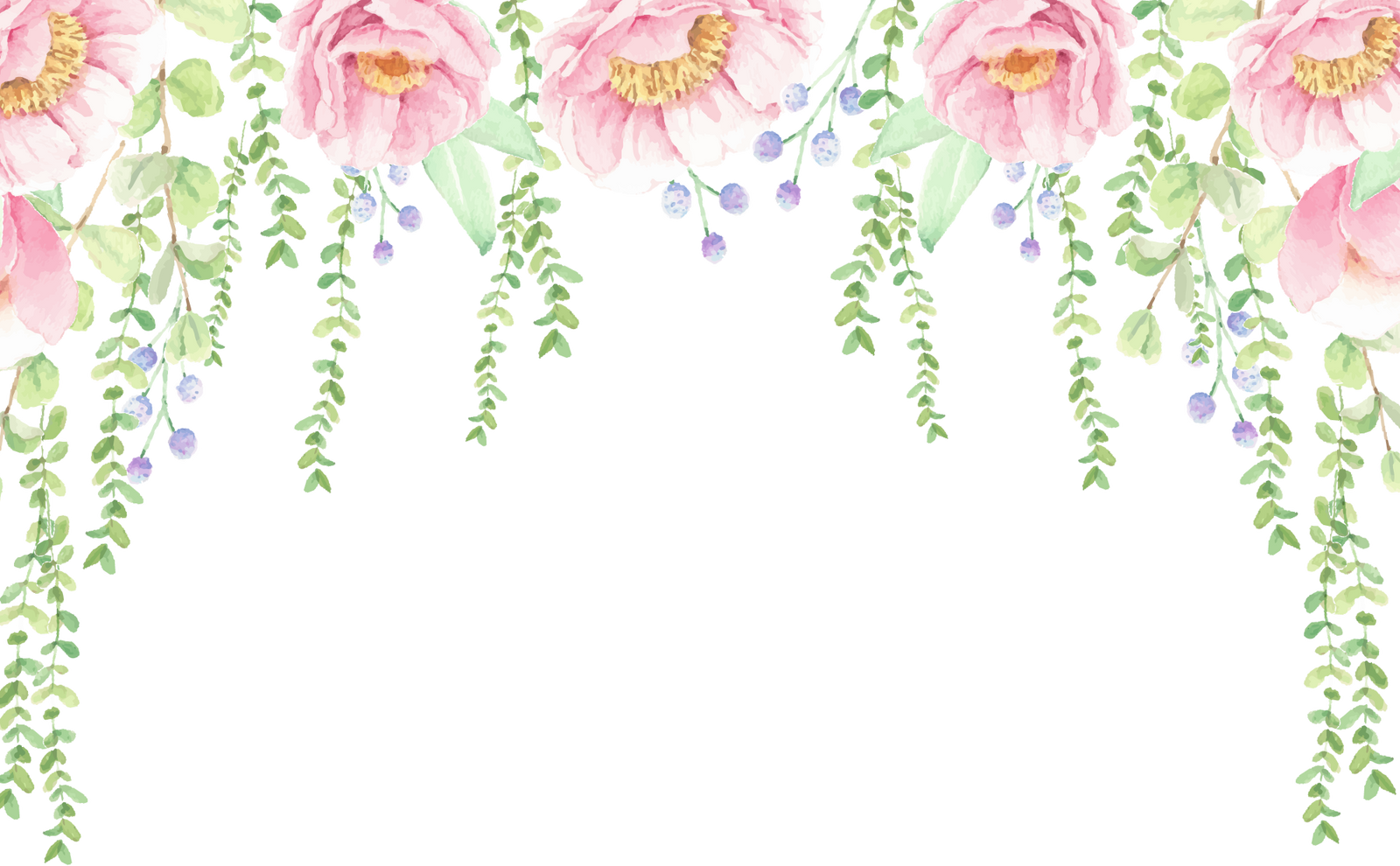 Peony Flowers Border