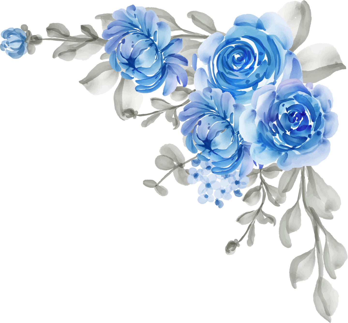 Flower Arrangement and Bouquet of Flower Blue and Grey for Wedding