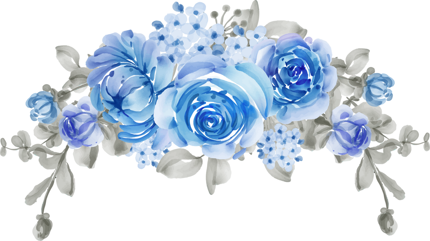 Flower Arrangement and Bouquet of Flower Blue and Grey for Wedding